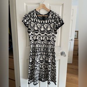 Pink Tartan - Black and White Print Knit Dress